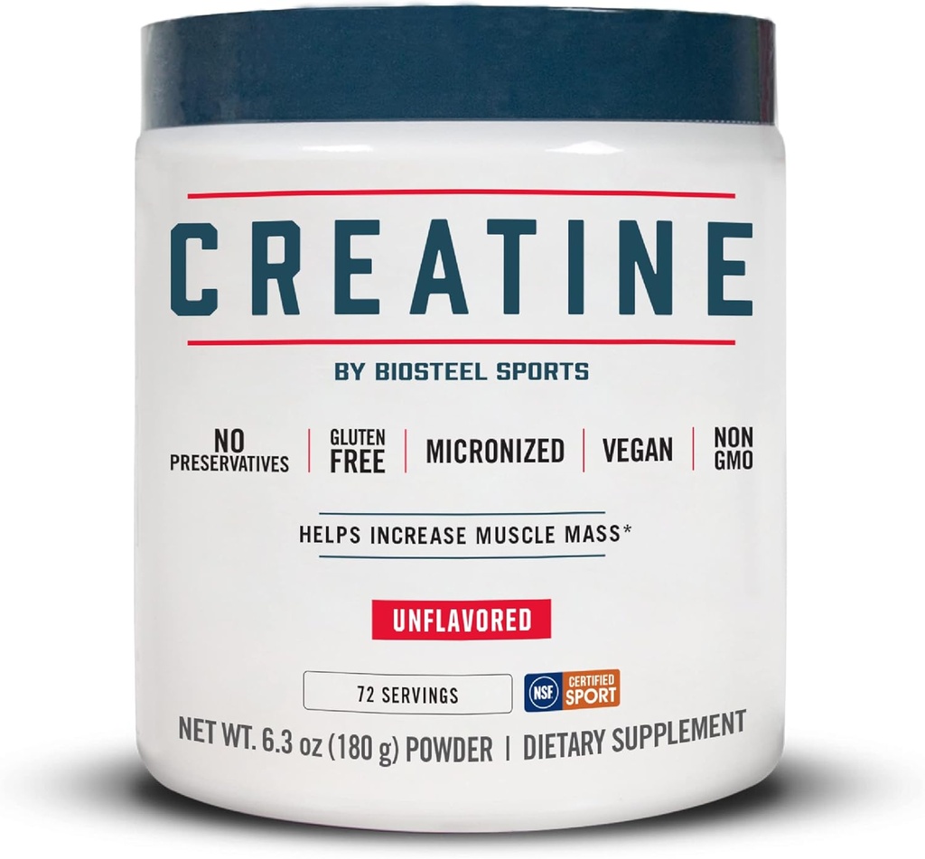 BioSteel Creatine Monohydrate 분말 - 72의 서빙, 180g의 근육 회복 & Lean 근육, 스포츠에 대 한 NSF 공인 Creatine 분말을 위해 Micronized