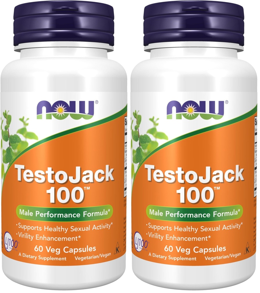 지금 보충 교재, LJ100®를 가진 TestoJackTM 100, Tongkat Ali (Eurycoma longifolia), Tribulus 및 ZMA®, 60 Veg 캡슐 (포장 2)의 유력한 표준화된 추출물