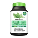 커피 콩 추출물을 가진 Zenwise 건강 EGCG 녹차 추출물 캡슐 - 50% EGCG + 98% 폴리페놀 보충교재 - 피부와 심장 지원 + 뇌 건강 및 기억 부스트를 위한 녹차 알약 - 60 조사