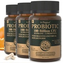 여성 및 남성을위한 유기 Probiotics, Digestive, Gut & Immune 건강을위한 100 억 CFU Probiotics - Prebiotics, Bioflavonoids & Digestive Enzyme, 35 Strains Raw Probiotic 보충교재, 180 Caps