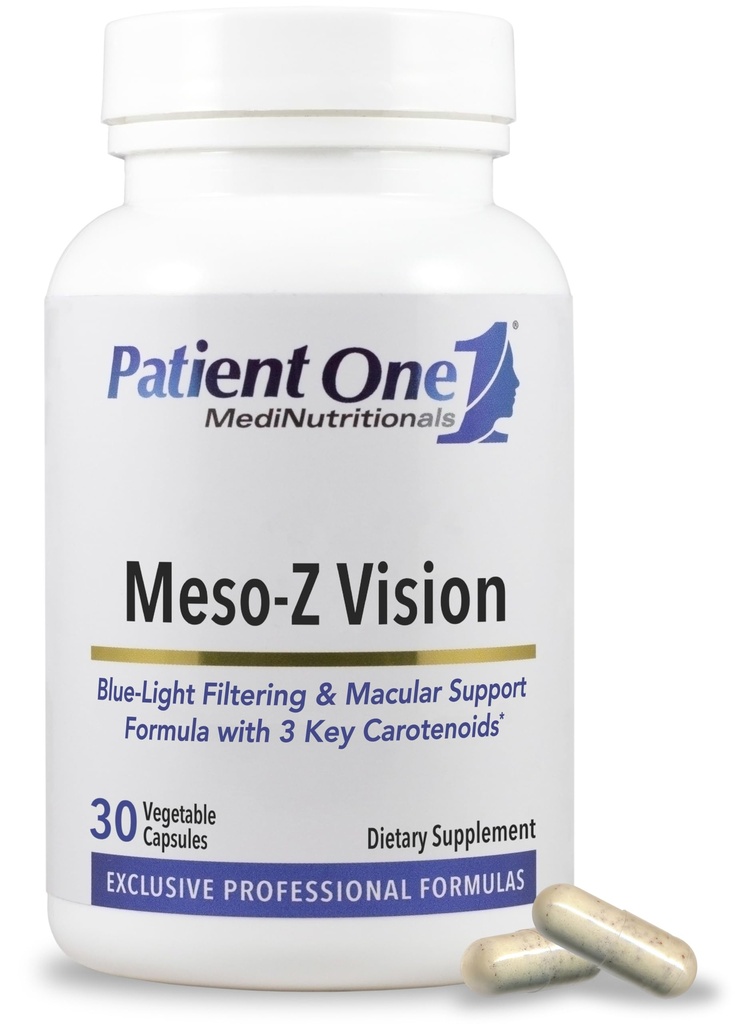 환자 One Meso-Z Vision | 눈 건강과 푸른 빛 필터링 지원|Lutein, Zeaxanthin, Meso-Zeaxanthin | 30 캡슐