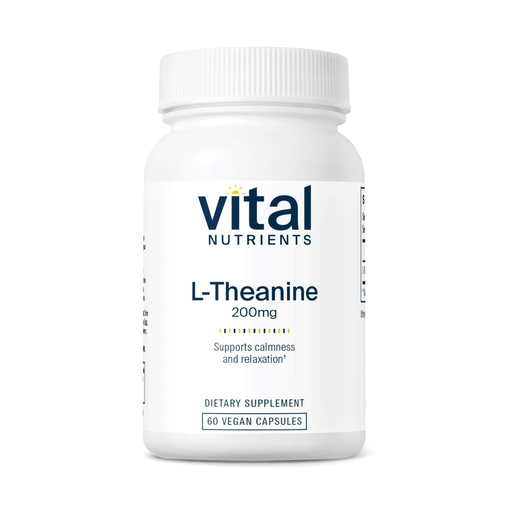 Vital Nutrients L-Theanine 200mg | Vegan Supplement | L Theanine Supplement는 정상적인 스트레스 수준 및인지 기능 * | 글루텐, 낙농장 및 간결 무료 | 60 캡슐을 지원합니다