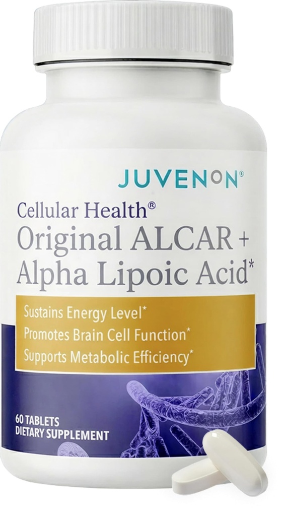 Juvenon Cellular Health | 심장, Acetyl L-Carnitine 및 Biotin를 가진 뇌 보충교재 - 지원 NAD+ 기능, 에너지 생산, 계류, Revitalized Metabolism, 정신 초점 & 명확성 (60의 정제)