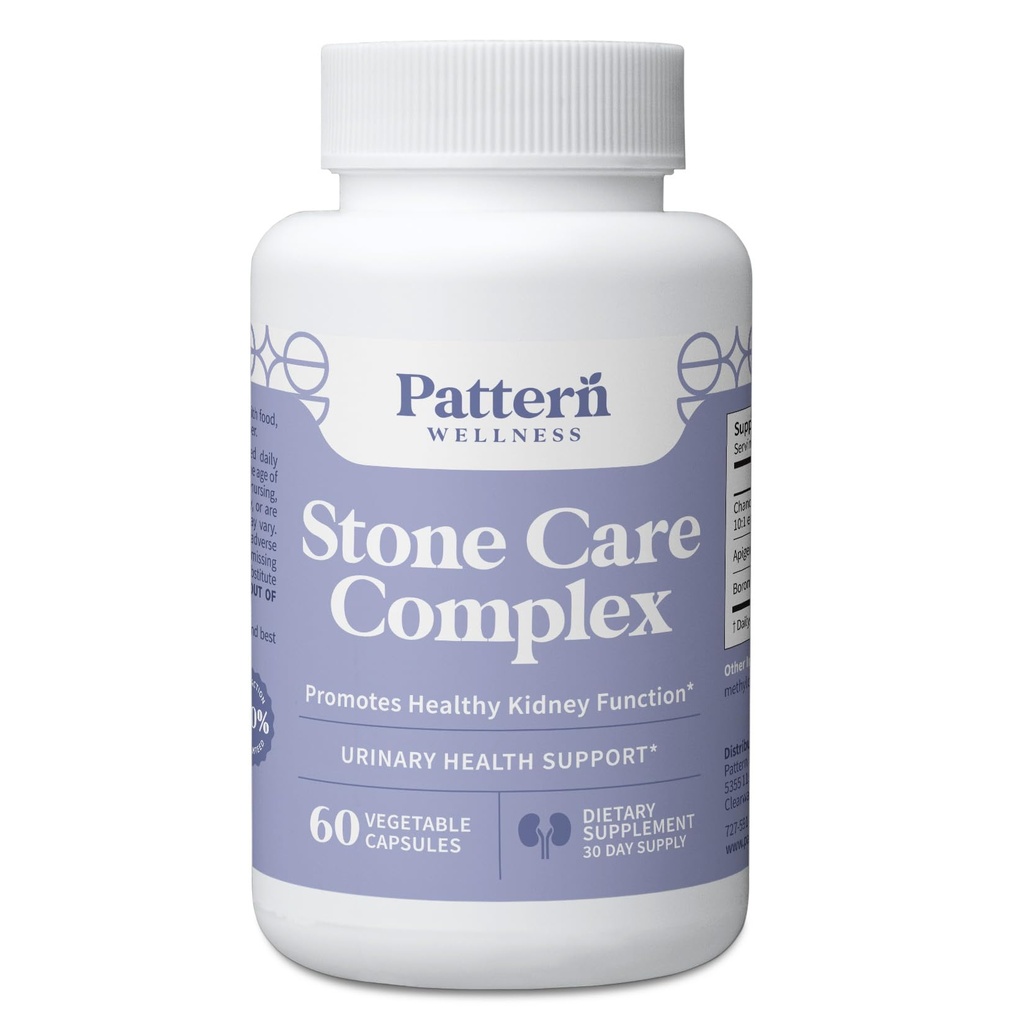 패턴 웰니스 키드니 스톤 컴플렉스 - 스톤 이브, 플랜트 기반 공식 - Kidney Function Support - 3rd Party Lab Tested - Non-GMO, Vegan