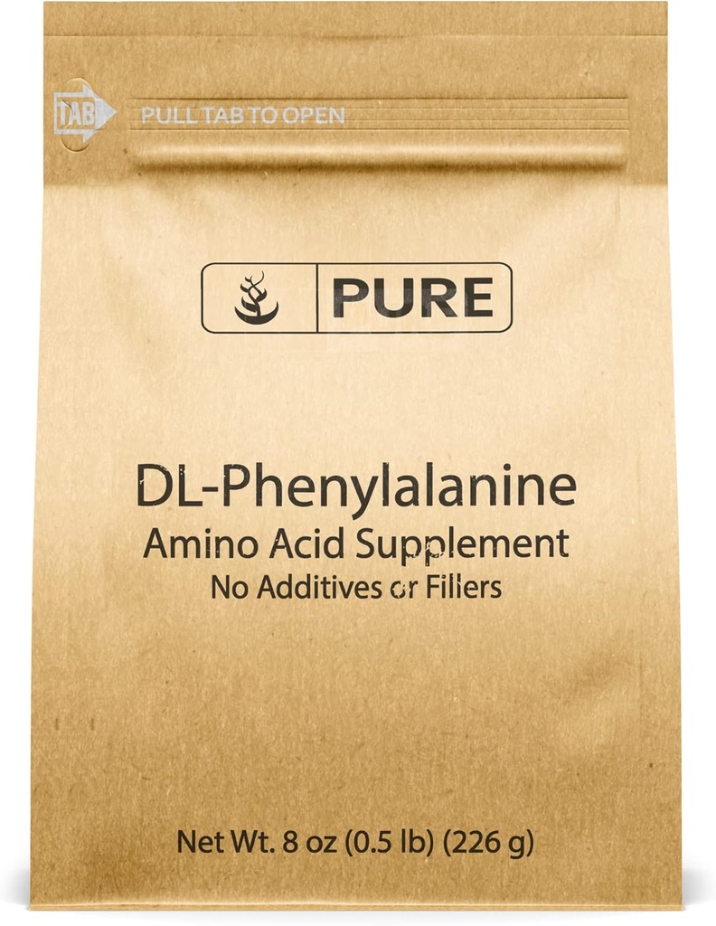 순수한 본래 성분 DL-Phenylalanine 분말 (8개 oz) 항상 순수한, 충전물 또는 첨가물 없음