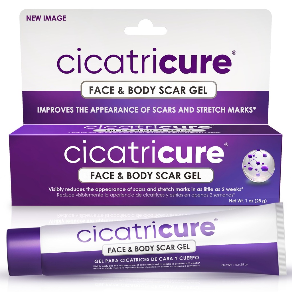 Cicatricure 얼굴 & 몸을 위한 진보된 흉터 젤 - 외과 흉터, 스트레치 마크, 화상 및 부상, 여드름 흉터 처리, 1개 oz (28 g)에 있는 입증된 결과