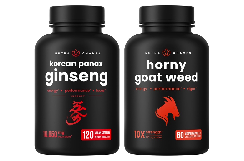 NutraChamps 한국의 Ginseng 과 Horny Goat Weed 번들