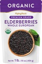 Piping Rock Elderberry 건조 유기 | 1lb 벌크 보충 | 유럽 전체 버클 | 채식주의, 비 GMO, 글루텐 무료