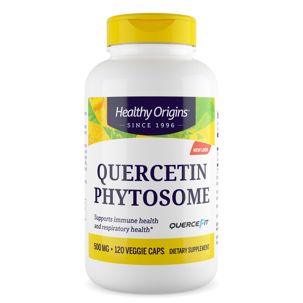 건강한 근원 Quercetin Phytosome 500 mg - 면역 지원 & 호흡 지원을 위한 Quercetin 보충교재 - Vegan, 비 GMO & 글루텐 자유로운 Quercetin 보충교재 - 120의 Veggie 캡슐