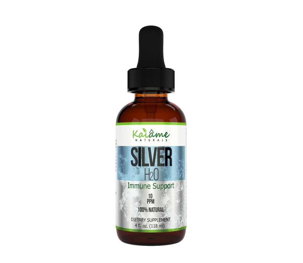 Kaiame Naturals Colloidal Silver, Ionic Silver Solution, 10 PPM, Glass Bottle, Natural Immune Support Supplement, 성인, 어린이 및 애완 동물에 대한 안전