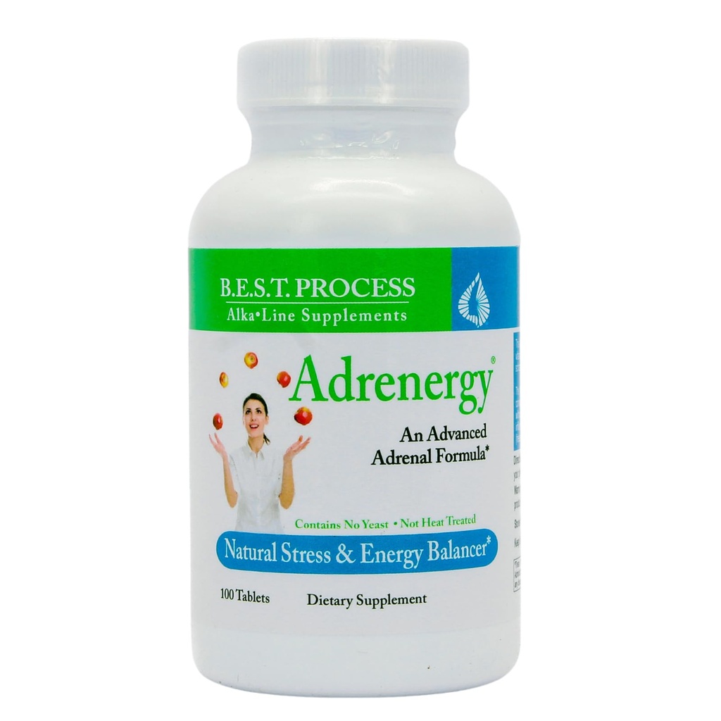 Adrenergy Best Process Alkaline — Adrenal Gland Extract, Adaptogens, 비타민 및 미네랄과의 자연적 인 지원