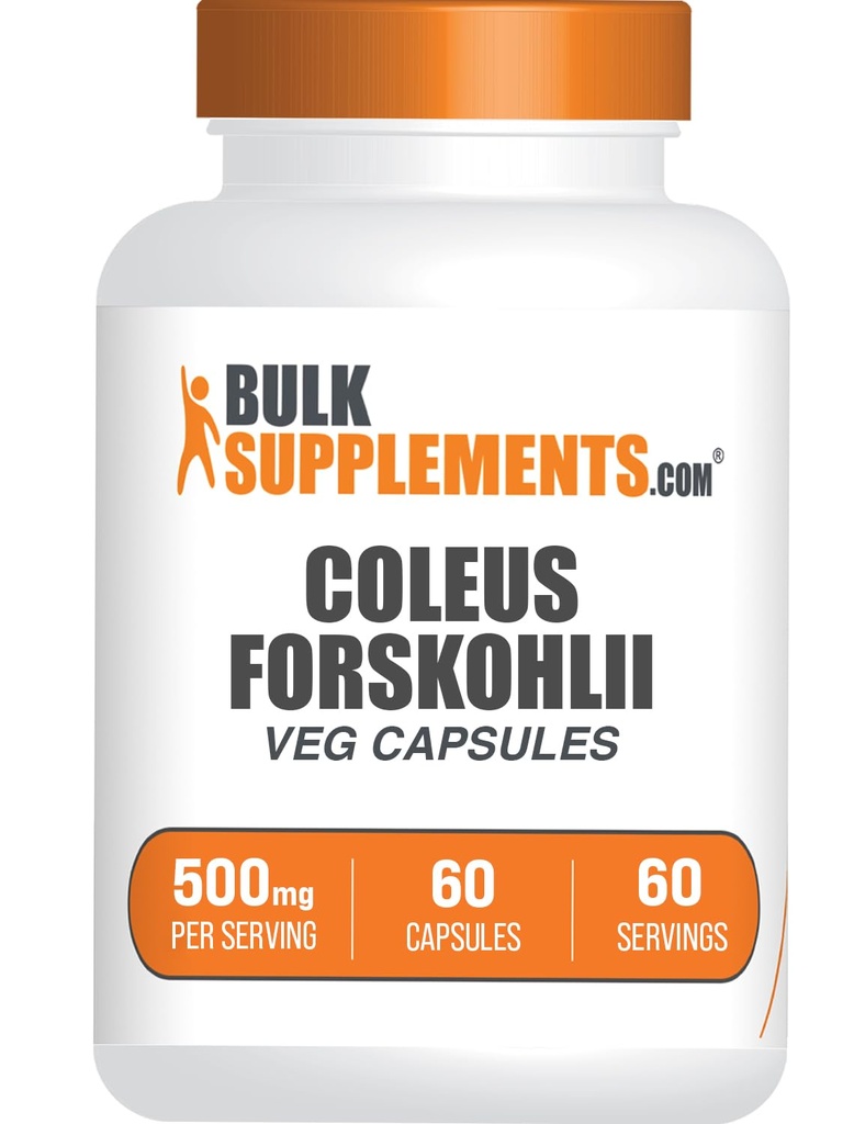 BulkSupplements.com Coleus Forskohlii 추출물 캡슐 - Forskolin Supplement, Forskolin 캡슐 - 초본 보충, 글루텐 무료, 서빙 당 1 캡슐, 60 캡슐 (팩 1)