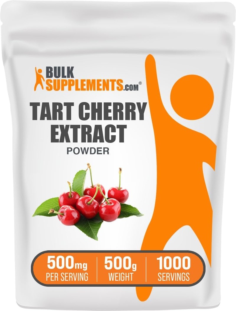 BulkSupplements.com Tart Cherry Extract Powder - Tart Cherry Supplement, 초본 보충 - 산화 소스, 글루텐 무료, 500mg, 500g (1.1 파운드) (1의 포장)