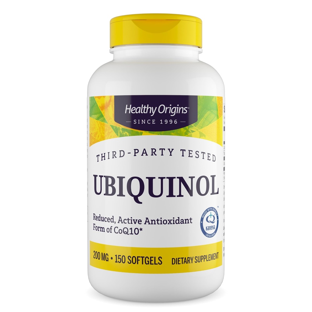 건강한 근원 Ubiquinol (CoQ10)의 활동 모양, 200 mg - 심장 건강 & 산화를 억제하는 지원을 위한 Kaneka Ubiquinol 보충교재 - 글루텐 자유로운 & 비 GMO 보충교재 - 150 Softgels