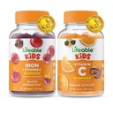 Lifeable Iron & Vitamin C Kids + 비타민 C Kids, Gummies 번들 - 훌륭한 타스팅, 비타민 보충, 글루텐 무료, GMO 무료, Chewable Gummy