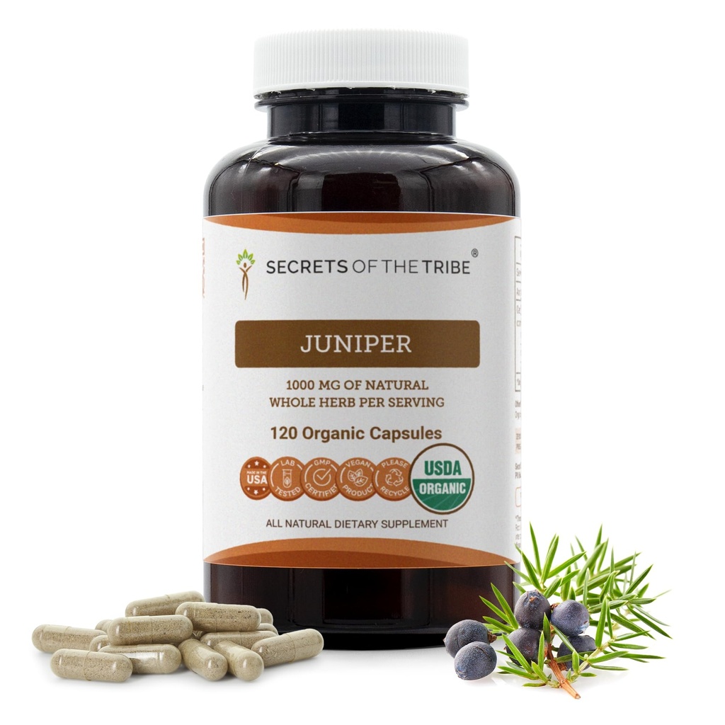 Tribe Juniper 120 캡슐의 비밀, 1000 mg, USDA 유기 Juniper (Juniperus communis) 건조 베리 (120 캡슐)