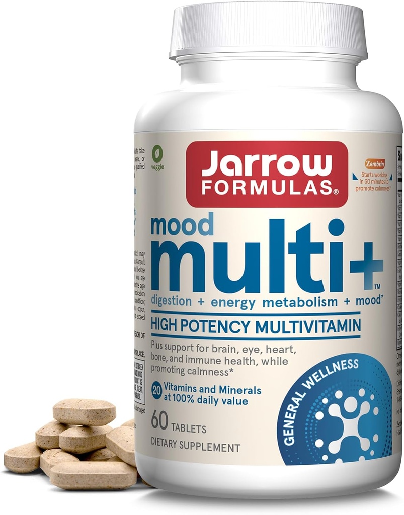 Jarrow Formulas Multi+ Mood Multivitamins for Occasional 스트레스 저항, 60 정제, 30 일 공급