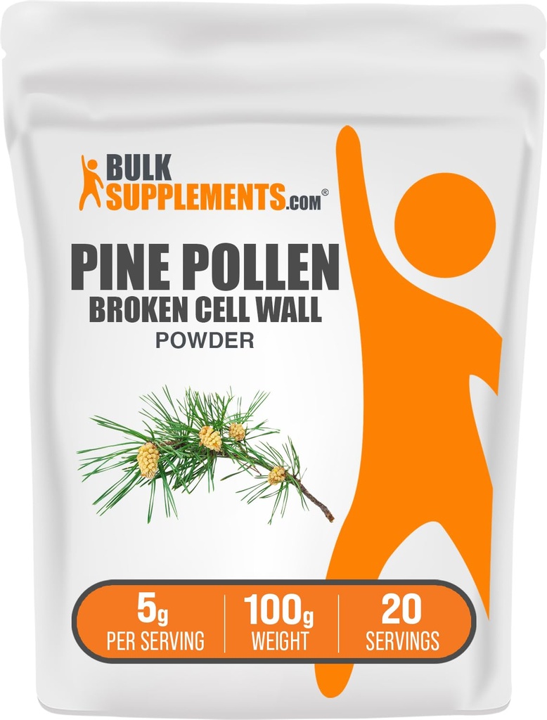 BulkSupplements.com 소나무 오염 분말 - 깨진 세포 벽, 소나무 오염 보충, 초본 보충 - 글루텐 무료, 서빙 당 5g, 100g (3.5 oz) (팩 1)