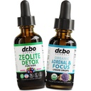 Zeolite Detox & Adrenal 초점 지원 - 비타민 B12 & D - 유기 Adrenal 및 Calm 자연적인 두뇌를 위한 초점, 기억 피로 긴장 주의를 가진 아이 & 성인 액체 하락을 위한 Clinoptilolite 비석