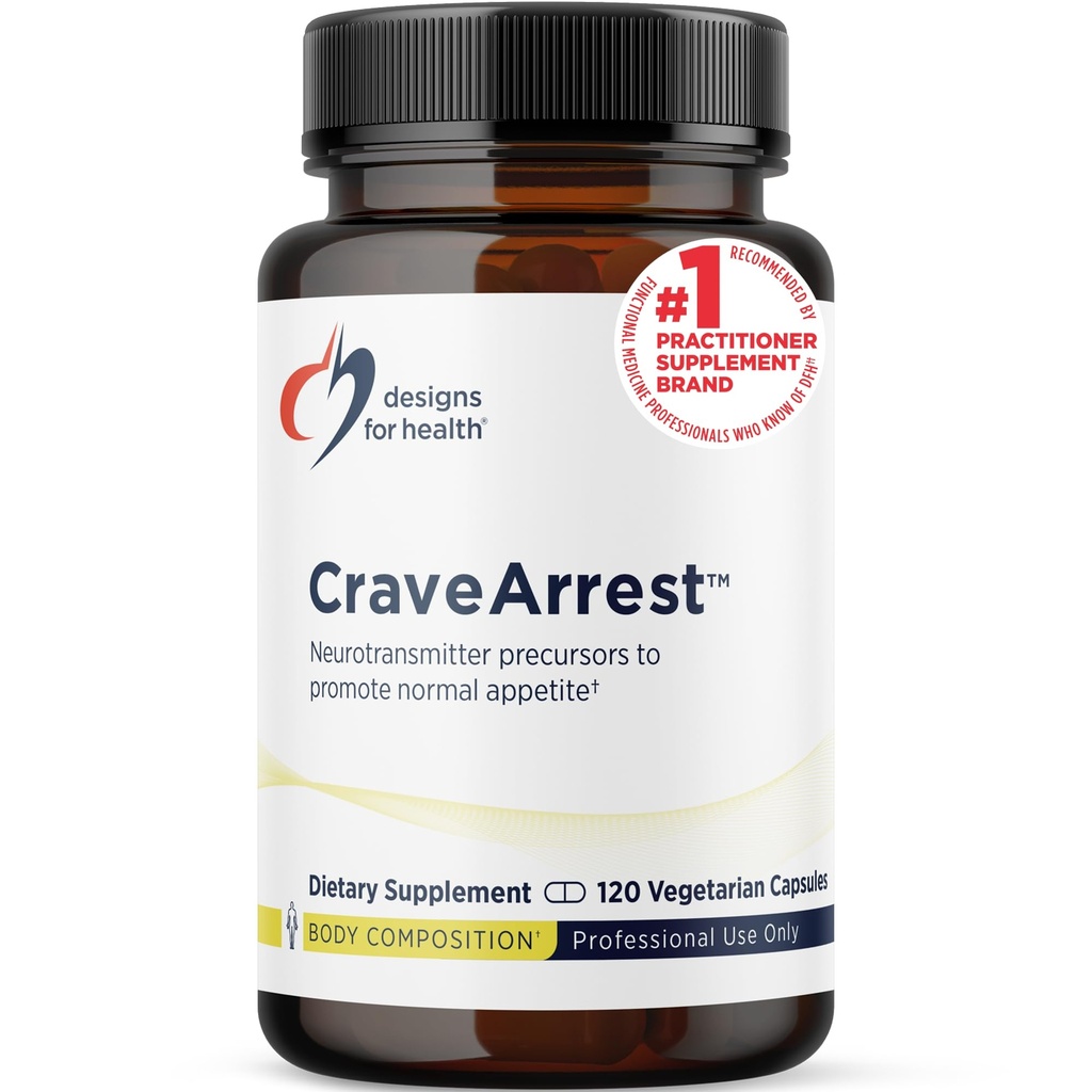 건강 CraveArrest를 위한 디자인 - L-Tyrosine 5-HTP, B6, Rhodiola, B12를 가진 지원 보충교재 - Serotonin + Dopamine 지원을 위해 디자인하는 (120의 캡슐)