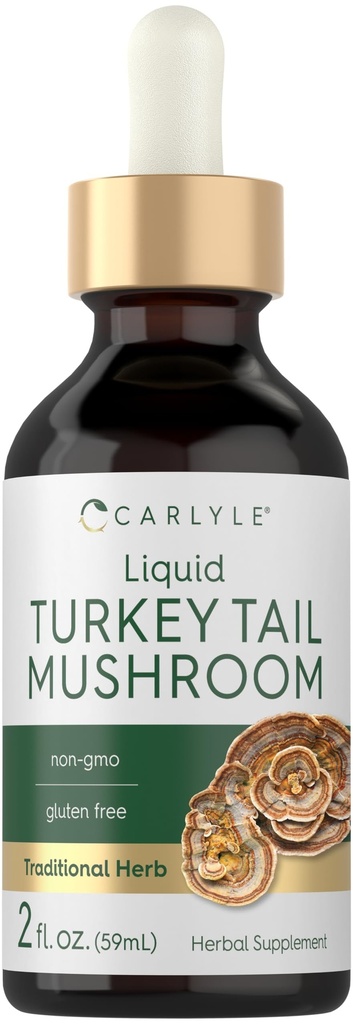 Carlyle 터키 꼬리 버섯 추출물 액체 탄약 | 2 FL Oz | 채식 드롭 | Non-GMO, 글루텐 무료 보충