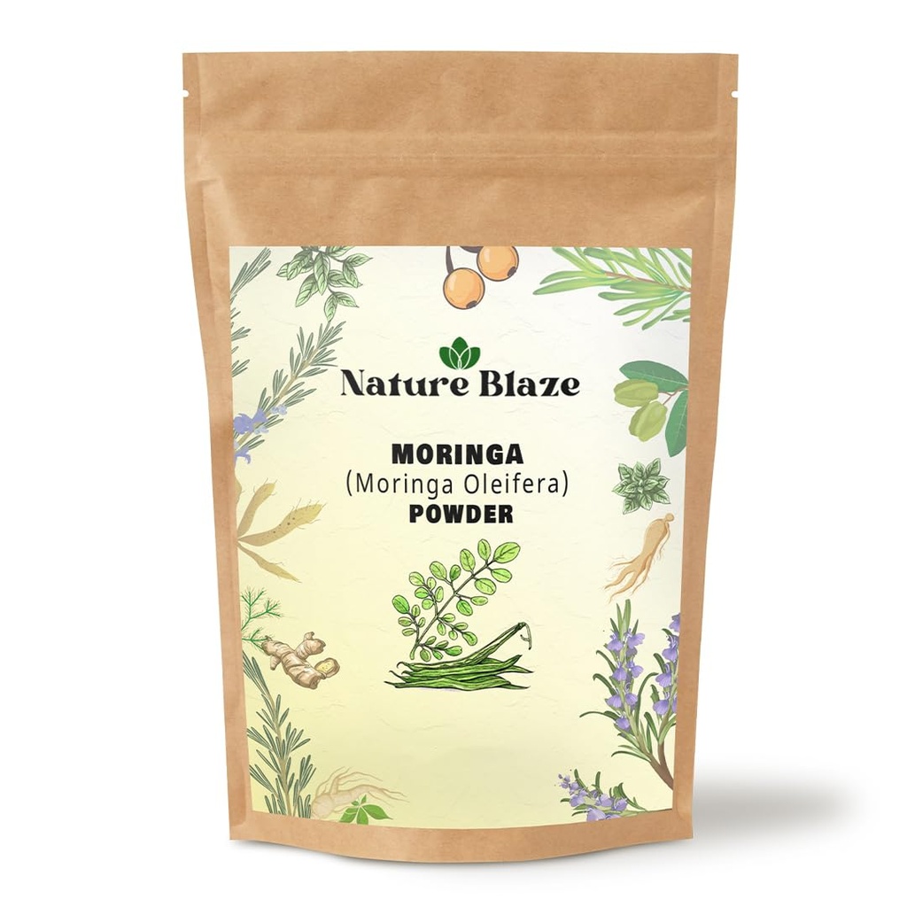 Moringa 분말 Moringa 잎 분말, 글루텐 무료, 첨가물 없음 (Moringa 100gm (3.5 Oz)