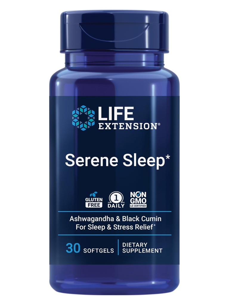 생활 연장 세렌 수면 - Ashwagandha, Black Cumin - 수면 보충, Calm, Relaxation, Melatonin없이 수면 지원 - 즉시, 글루텐 프리, 비 GMO - 30 Softgels