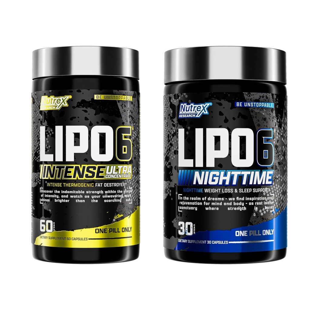 Nutrex 연구 Lipo 6 Intense와 야간 AM/PM 뭉치