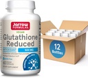 Jarrow 공식 글루타티온 감소 500mg- 60 Veggie 캡슐 - Intracellular Antioxidant- 품질 글루타티온 보충제 - 비타민 C 및 E- 비 GMO 글루텐 무료 채식, 12 팩