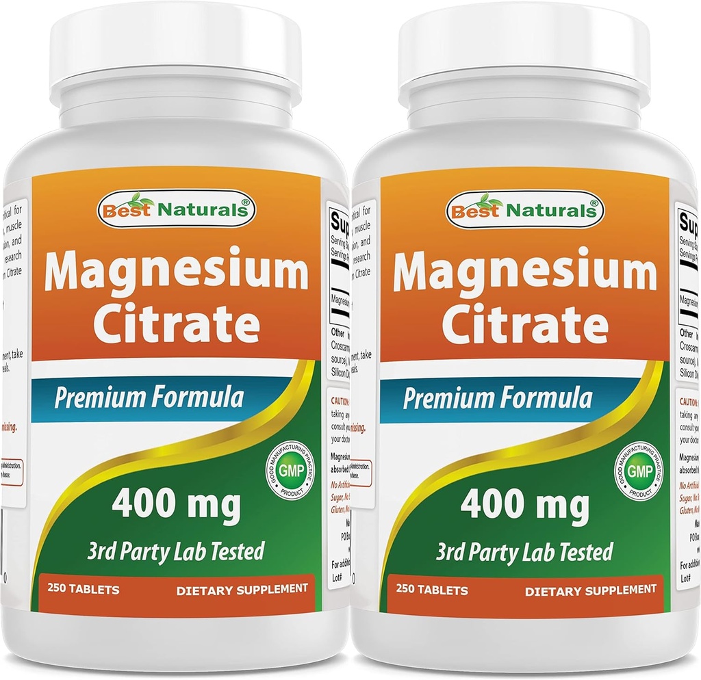 최고의 자연 마그네슘 시트레이트 (Citrato de Magnesio) 400mg 250 정제 (2 정제 당 요소 마그네슘의 400 mg) (2)