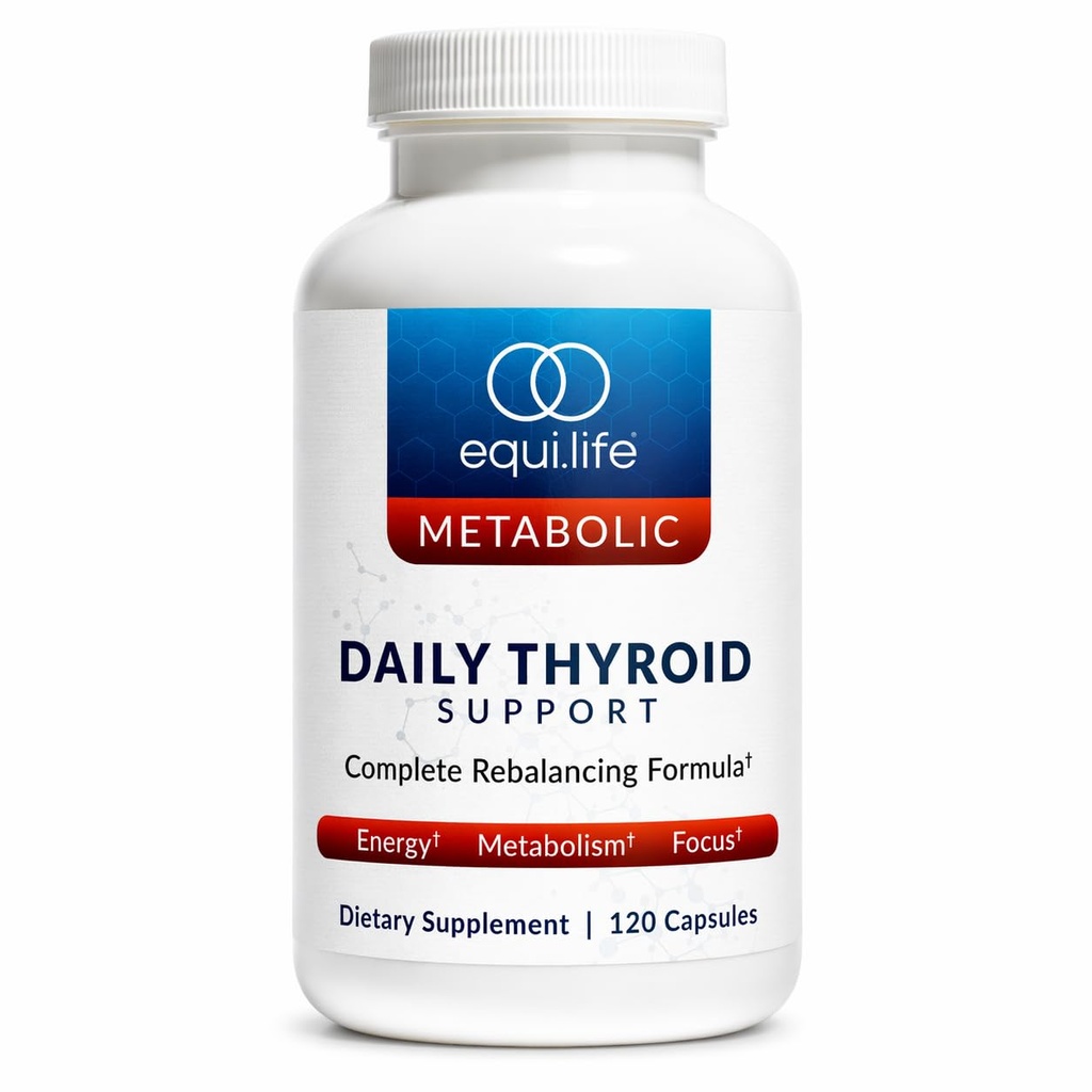 Equilife Thyroid 지원, 비타민 및 무기물은 비타민 C, 아연, 비타민 E, Iodine 및 셀레늄, Adaptogens & 아미노산 공식, 전반적인 웰니스 지원, 글루텐 자유로운, 120의 캡슐을 보충합니다