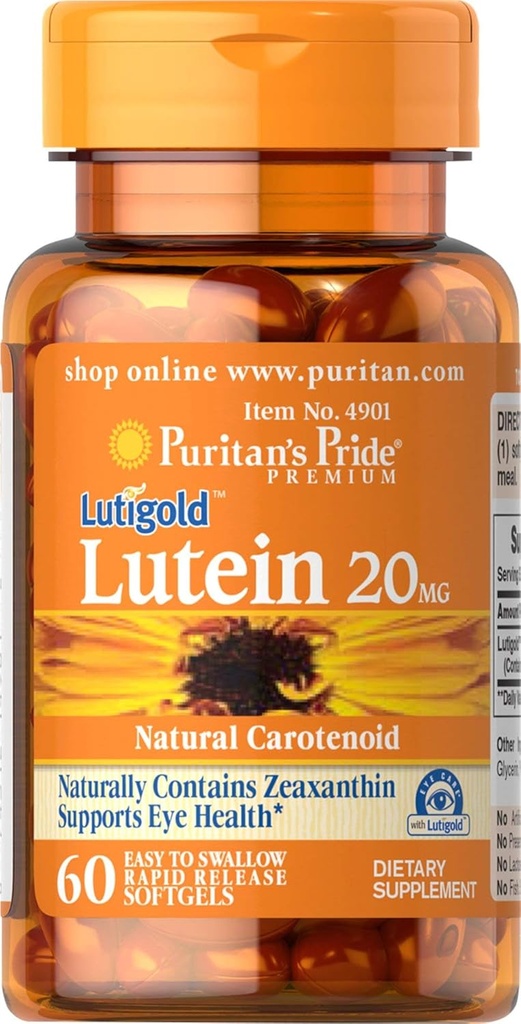 Puritan의 Pride Lutein 20 mg Zeaxanthin 60 Softgels
