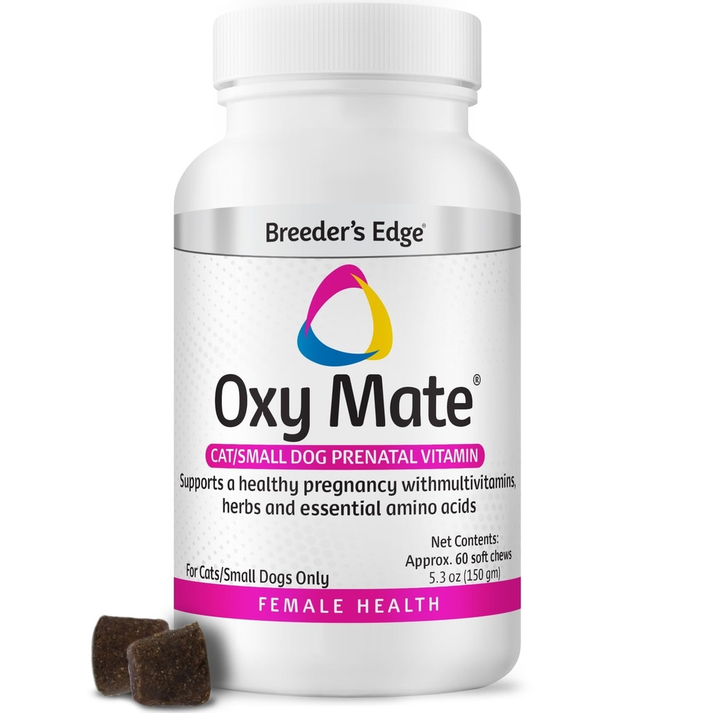 Breeder의 가장자리 Oxy Mate Dog 및 Cat Prenatal Vitamins, 임신 한 개 및 고양이를위한 종합 비타민 건강한 엄마와 Litters, 60ct 작은 개 및 고양이를위한 필수 영양사와 풍부