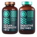 Probiotics 및 Prebiotics 및 Vegan Probiotic Plus B12 강화 된 소화 및 Gut 건강 번들