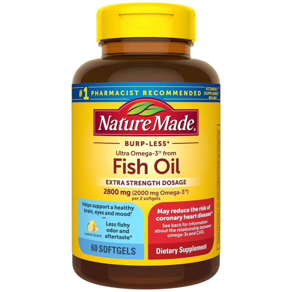 성격은 여분 힘 Omega 3 물고기 기름 보충교재, 2800mg의 건강한 심장, 뇌, 눈, 계류 지원, 60 Softgels, 30 일 공급을 위한 에틸 에스테르로 물고기 기름 Omega 3 보충물
