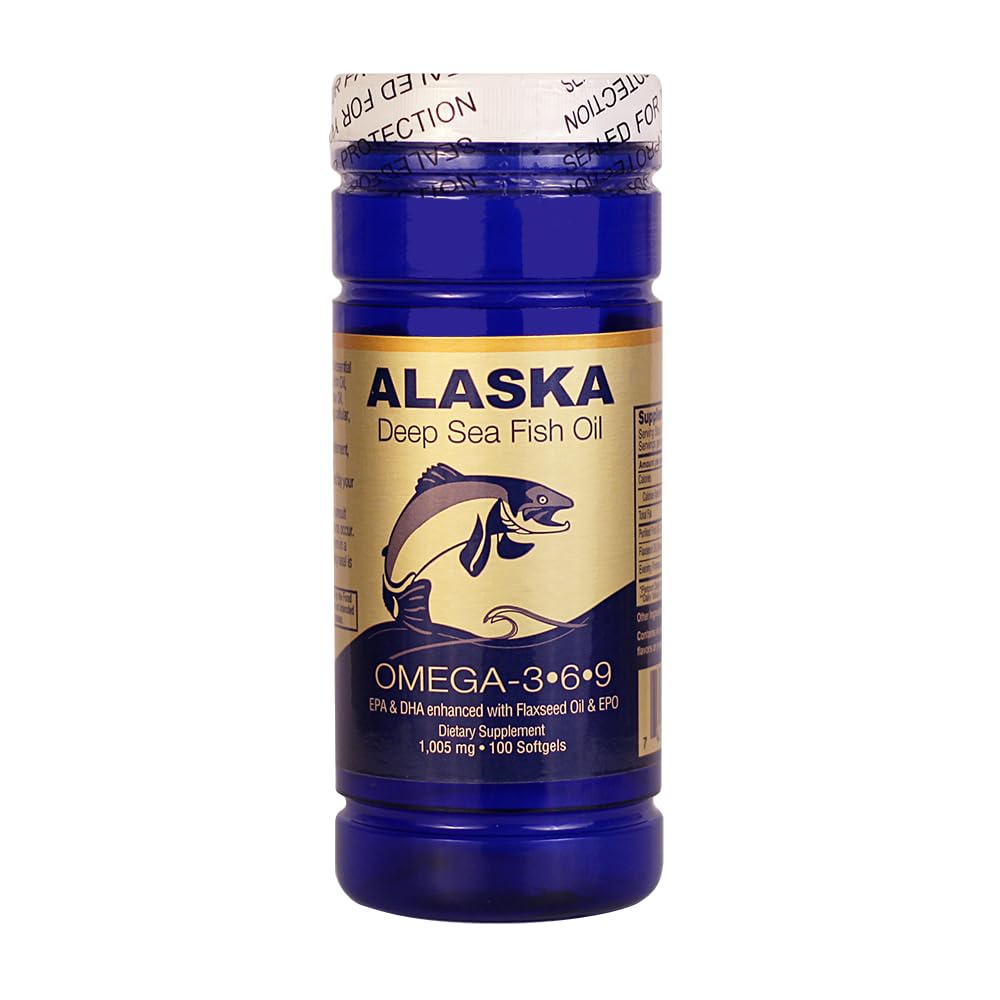 알래스카 심해 물고기 기름, 오메가 3,6,9 1000 Mg 100 NCB의 Softgels