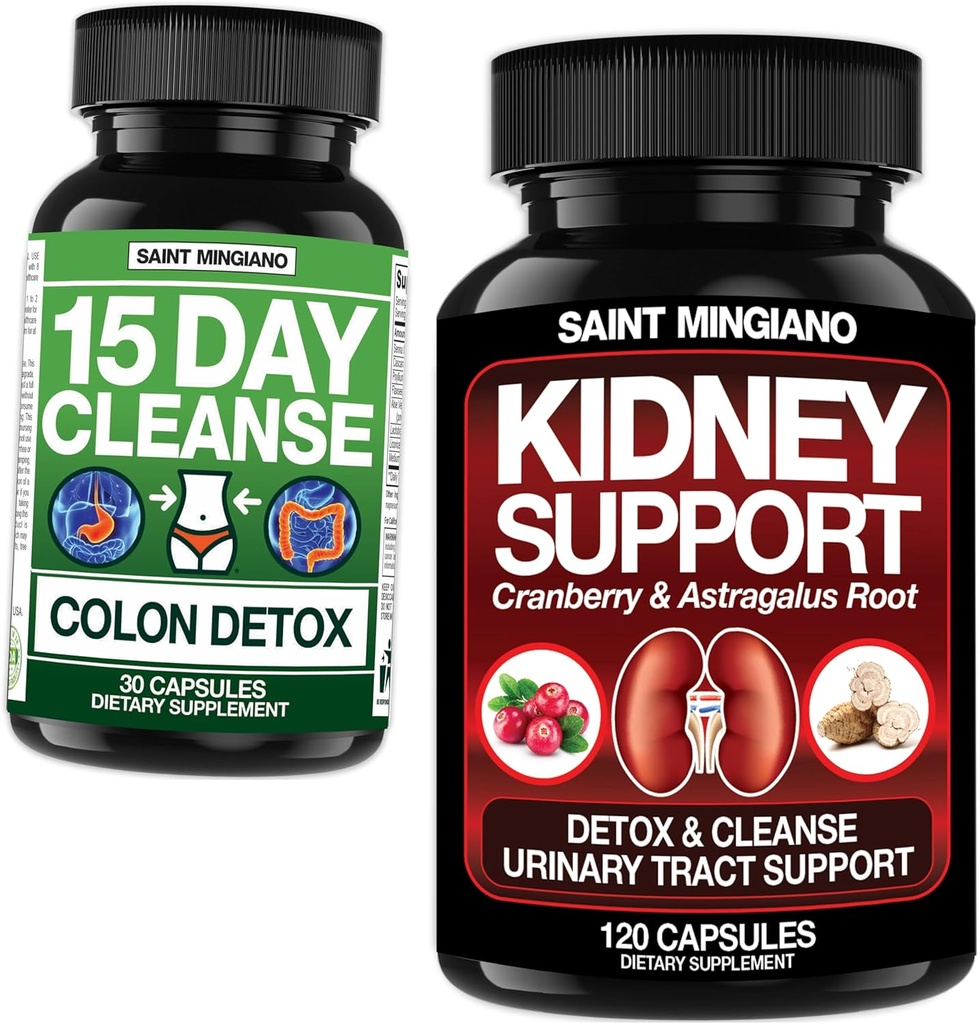 Kidney Support Cleanse Detox & Repair 120 Cap - 함께 - 15 Day Cleanse | 자연적인 Laxative를 가진 Colon Detox