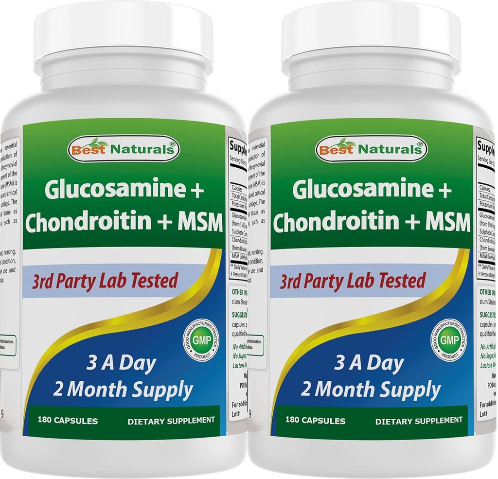 제일 자연적인, 글루코사민 Chondroitin 및 MSM 합동 보충교재, 봉사 당 2600 mg, (180의 조사 2))