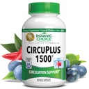Botanic Choice CircuPlus 1500 - 심장 건강 및 순환 및 정맥 지원 보충 - 비타민 B1, 카이엔 페퍼, Hawthorn, Ginkgo Biloba 성인 남성 및 여성 (90 캡슐)