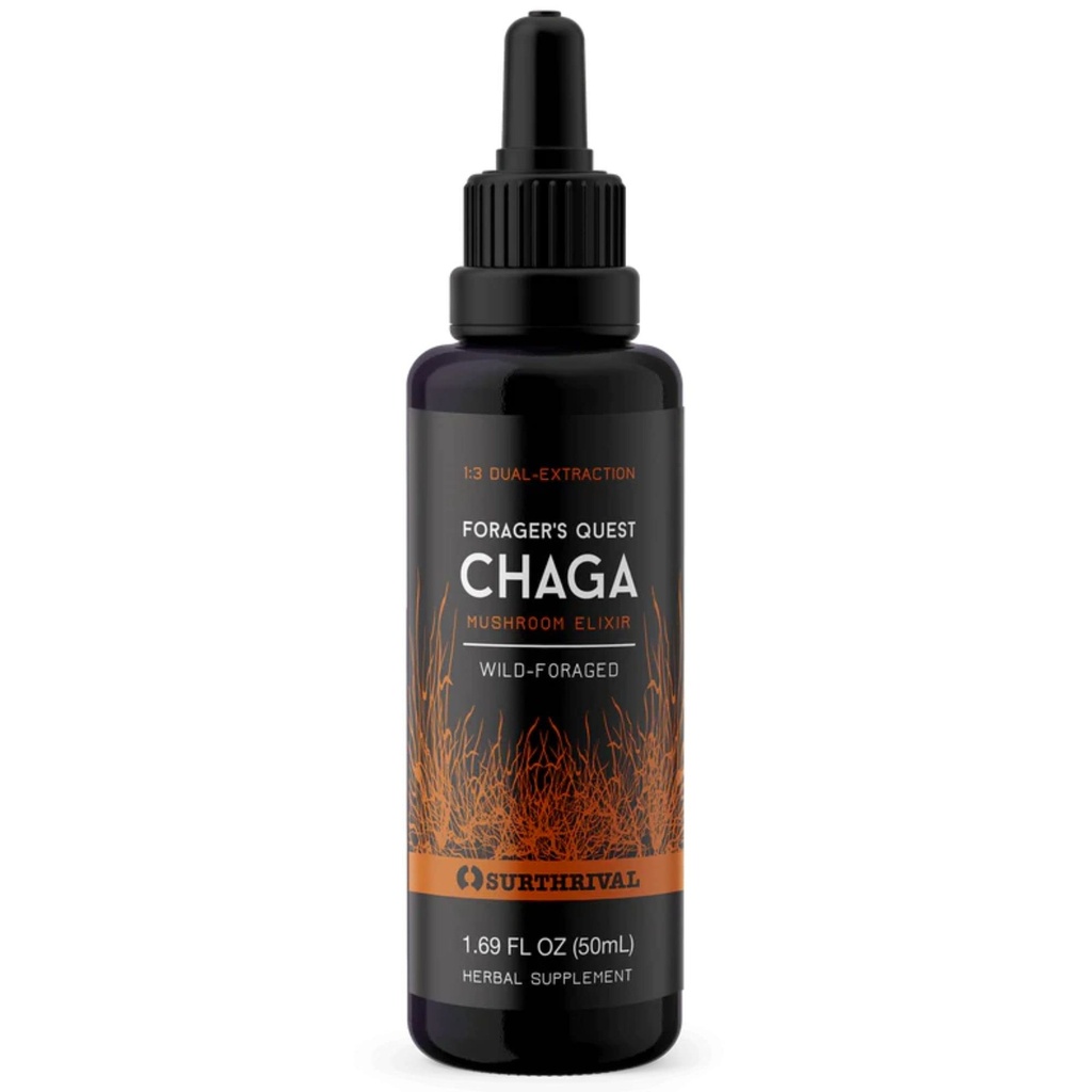 Surthrival: Chaga Mushroom Extract Forager의 Quest, 50 mL, 자연의 면역 부종, 항 바이러스성, 항 곰팡이 약 버섯