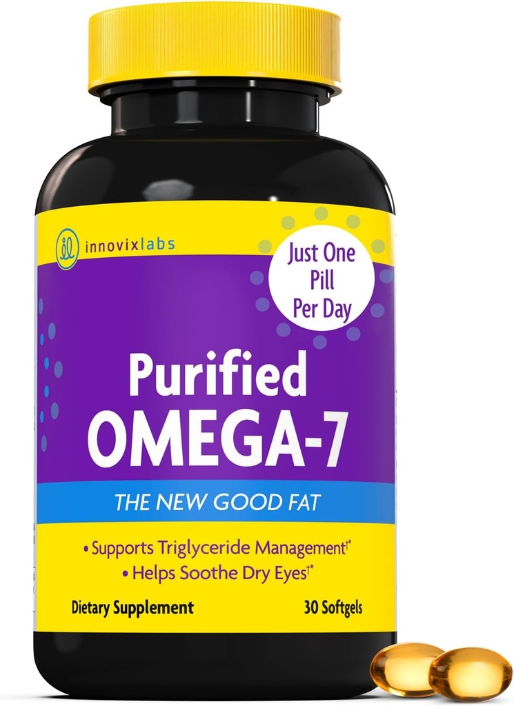 InnovixLabs는 오메가 7 보충교재를 순화했습니다 - 210 mg Omega-7 Palmitoleic 산, Metabolism & Triglyceride 지원을 위한 물고기 기름, 근본적인 지방산, IFOS는, 30 Softgels 찬성했습니다
