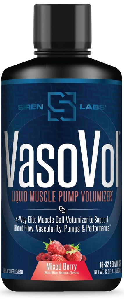 Vaso-VOL Agmatine 황산염을 가진 액체 근육 펌프 Volumizer - 남자를 위한 전 운동은 혈관과 성과 (Mixed Berry)를 가진 다음 수준에 운동을 가지고 갑니다
