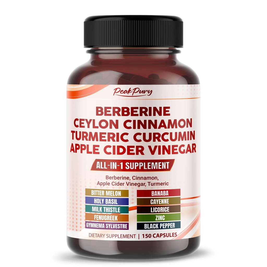 Berberine Cinnamon Apple Cider Vinegar Turmeric - 전체 웰빙 지원 - 미국에서 만든