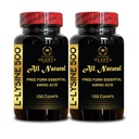 L-LYSINE 500 AMINO ACID - Amino Acid Vitamin, Protein synthesis, Herbal Extracts, Comprehensive Daily Wellness Blend for Men & Women, L-Lysine 500MG Capsules, Essential Amino Acid - 2 Bottles