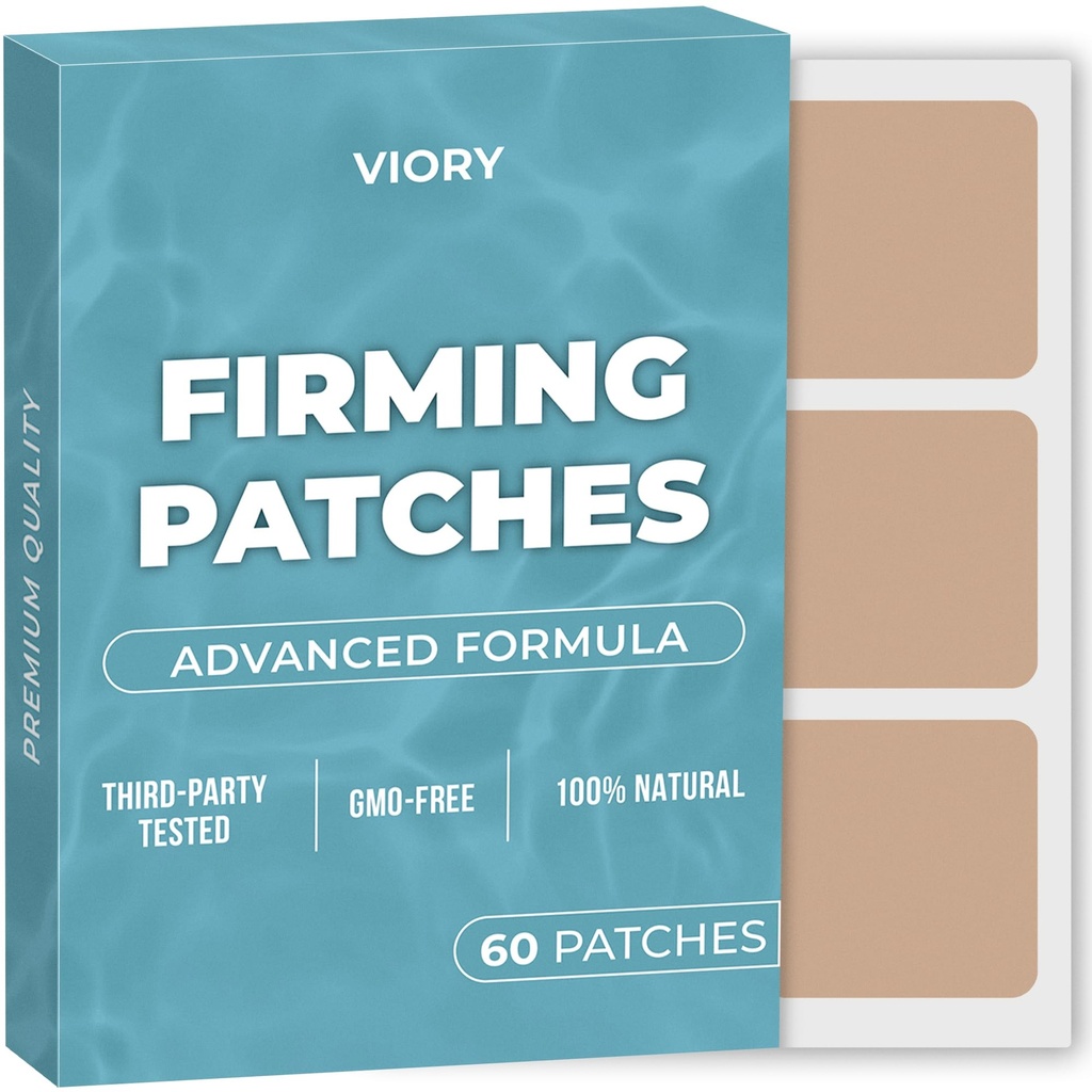 B12 Firming Patchs (Pack of 60) - 여성과 남성을위한 100 % 천연 패치 - 에너지, 초점 및 바디 지원 - 향상된 공식