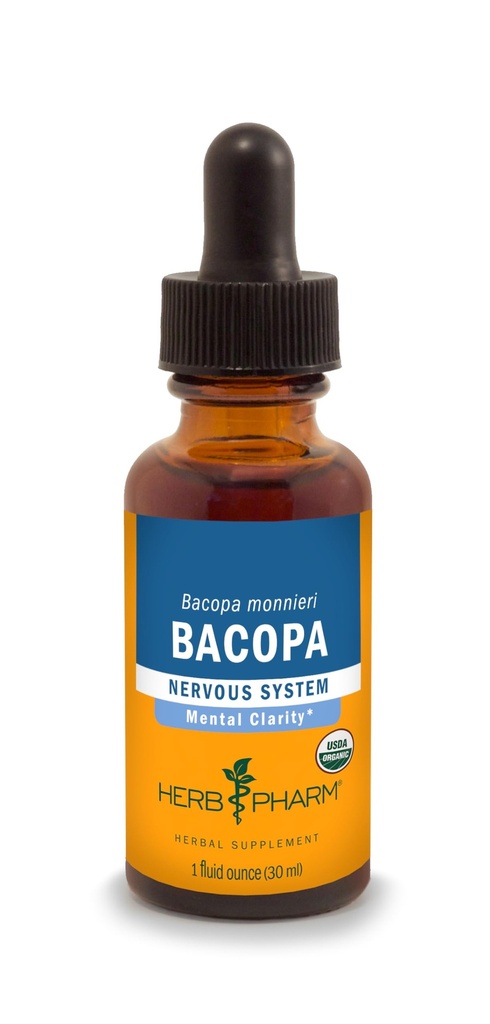 허브 제약 인증 유기 Bacopa 액체 추출 뇌 지원 - 1 Ounce (DBAC01)
