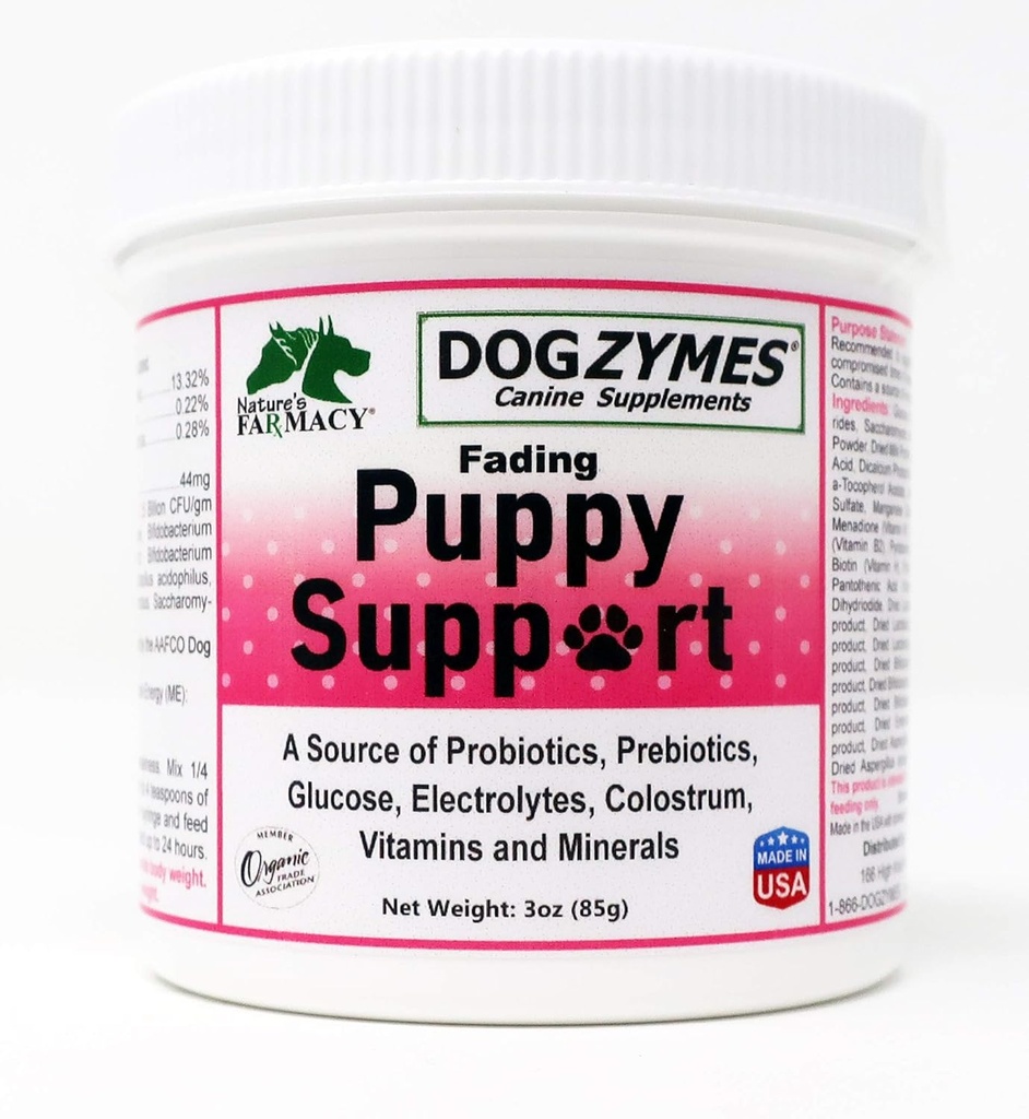 Dogzymes Fading 강아지 지원 Probiotics Prebiotics 효소 포도당 Electrolytes 비타민 무기물 혼합 1에서 16 물 (3 Ounce)