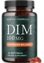 DIM 보충교재 100 mg | 여성 & 남자를 위한 에스트로겐 균형 | 호르몬 균형을 위한 Diindolylmethane, Hormonal 여드름, Menopause & 산화를 억제하는 지원 | MCT 기름 & 비타민 E | Gentle Softgel | 30 Ct.