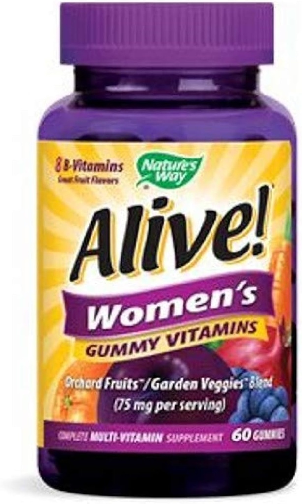 자연의 방법 살아! 여자의 거미 Multivitamin, 16 비타민 & 무기물, 에너지 대사*, 머리 피부 & 못*, 채식주의자, 혼합 베리 맛, 60 Gummies (포장 May Vary)