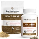 인간 (60의 서빙) 및 애완 동물 (120ct)을위한 실제 버섯 사자 Mane - Cognition & Immunity 용 분말 및 캡슐 묶음 - Vegan, Non-GMO, Gluten-Free, Grain-Free 버섯 추출물 보충제